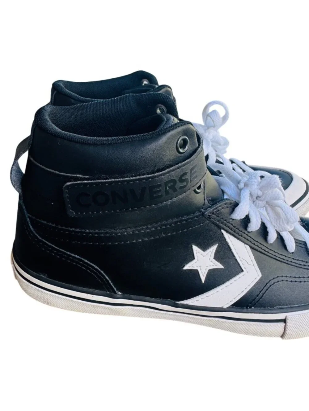 Converse Kids Pro Blaze Strap Black White High-Top Sneakers Size 5.5 US